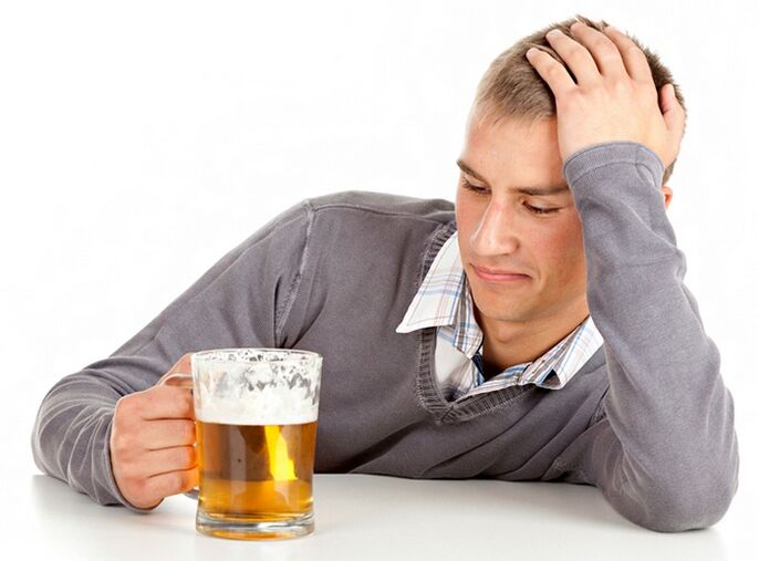 A man drinks beer like leaving